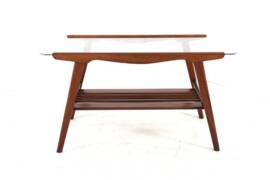 Coffee Table with Glass and Magazine Holder - mid century dutch design