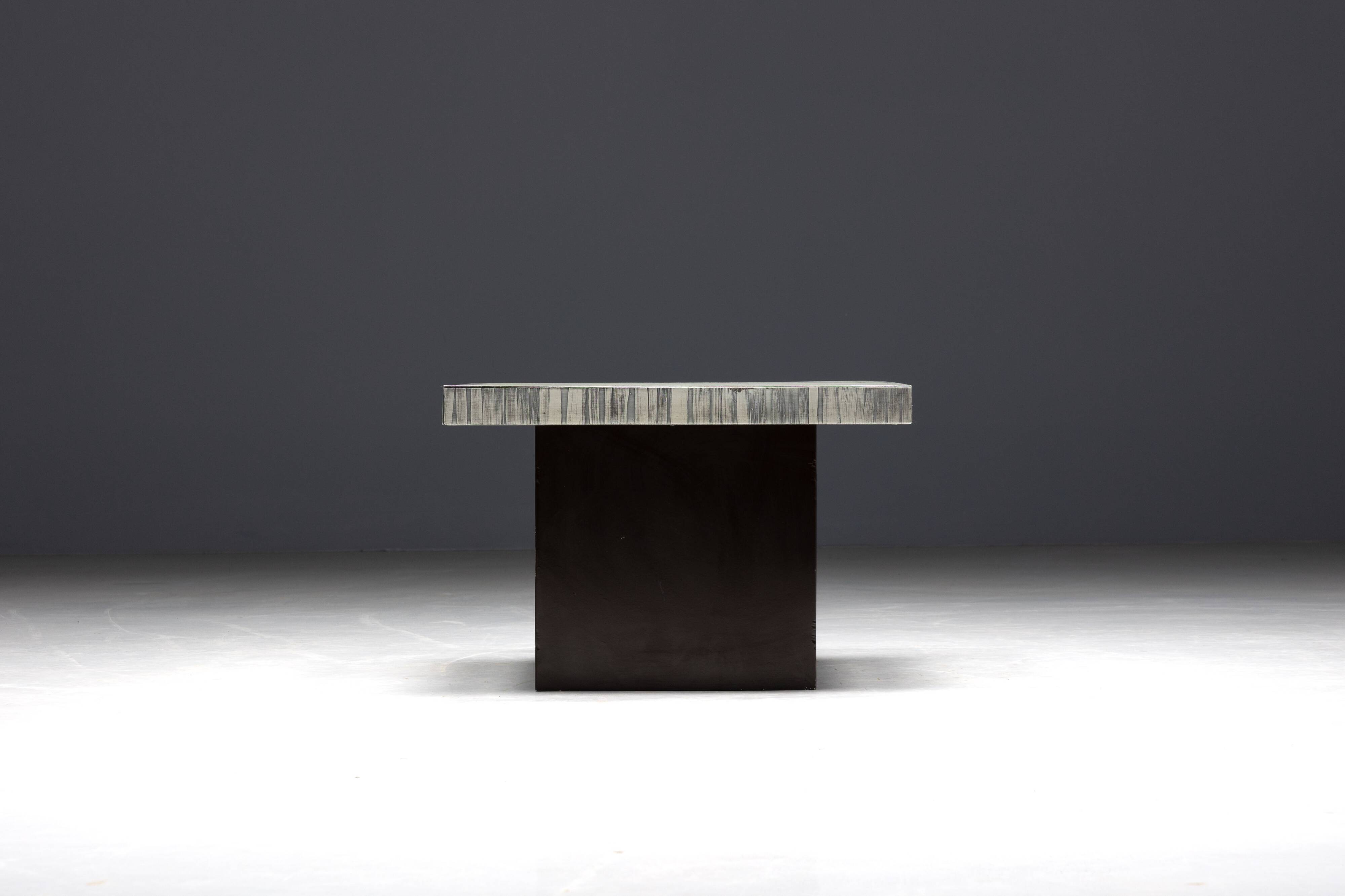 Aluminium Etched Coffee Table by Marc D’haenens, Belgium, 1970s