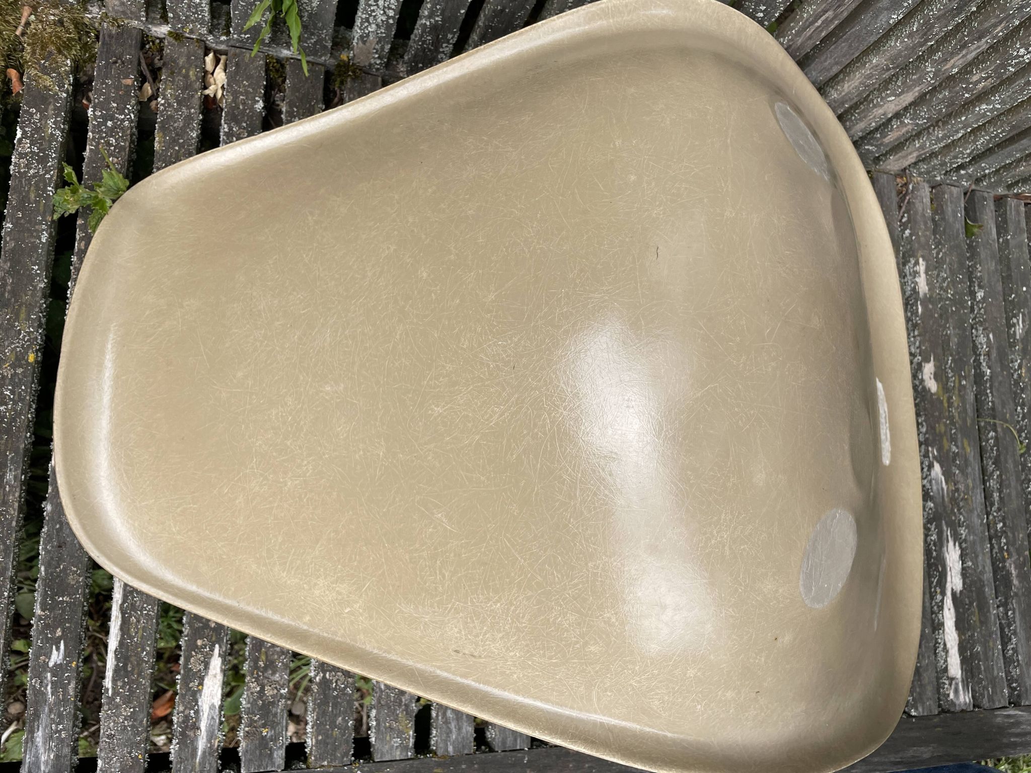 Shell Beige Fiberglass Side Chair Eames Vintage by Herman Miller