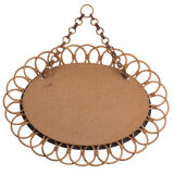 Miroir en rotin ovale années 60/70