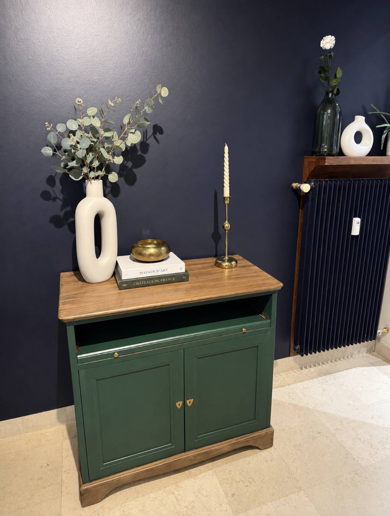 Buffet vintage rénové - Collection Émeraude boisée