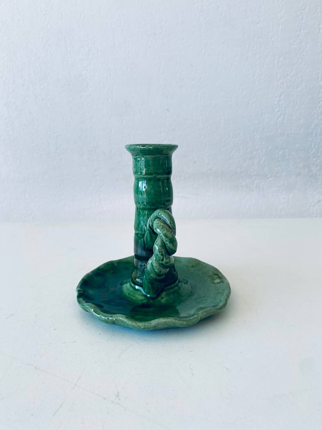 Bougeoir vert Vallauris