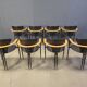 Vintage leather armchairs by Arrben Italy, 1980s - set of 8