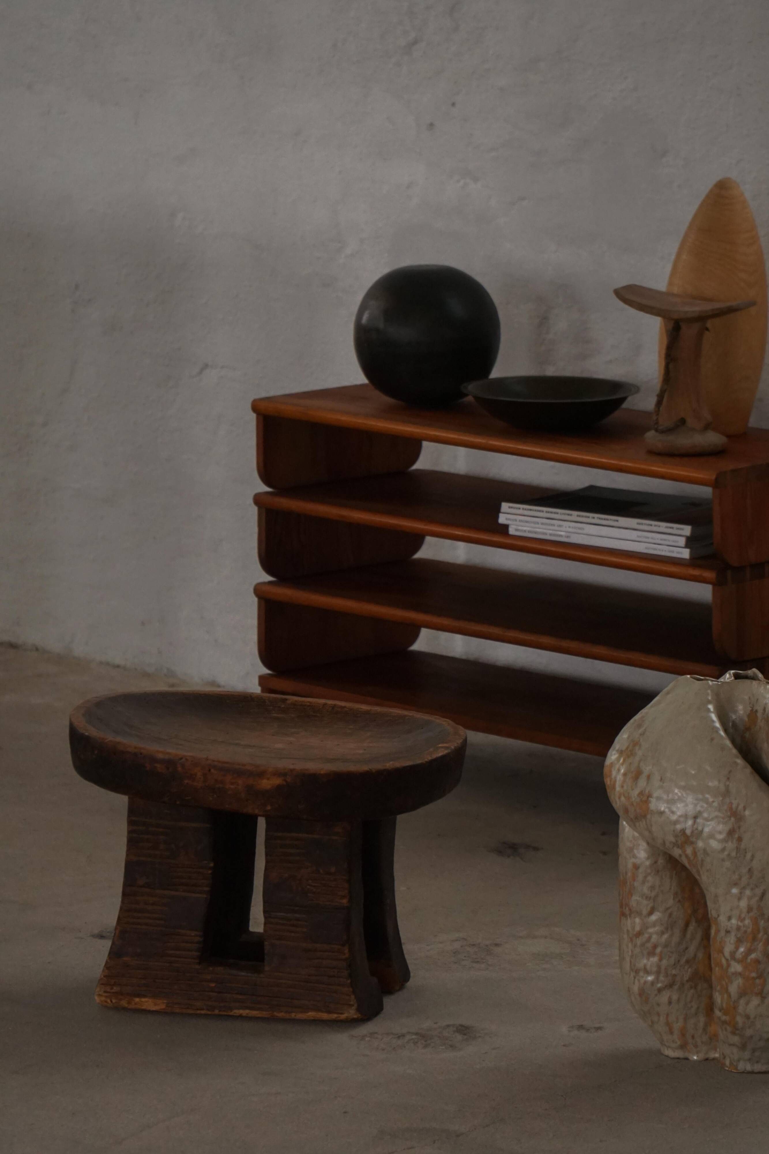 Traditional African tribal stool, hand-carved, Bamileke style, 20th century.