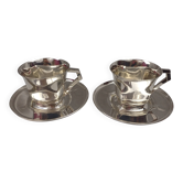 Christofle Gallia - pair of cups and saucers Sue & Mare silver-plated in very good condition.