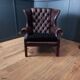 2x Chesterfield wingback armchair