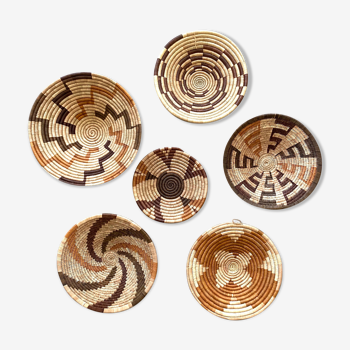 Set de 6 paniers muraux boho collection de paniers africains décoration bohème