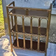 Set of 2 vintage bamboo rattan bedside shelves
