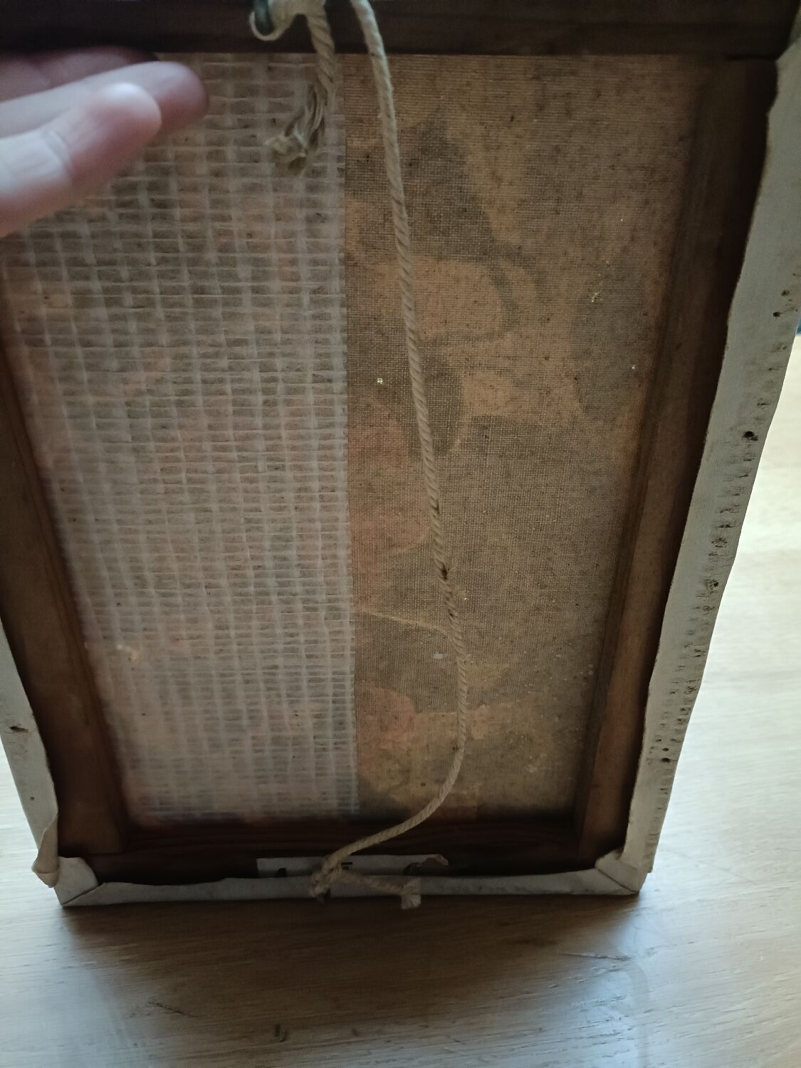 Canvas, cloth, bouquet of flowers, signature