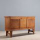 Vintage rustic buffet veneered in oak, Italy, 1950s.