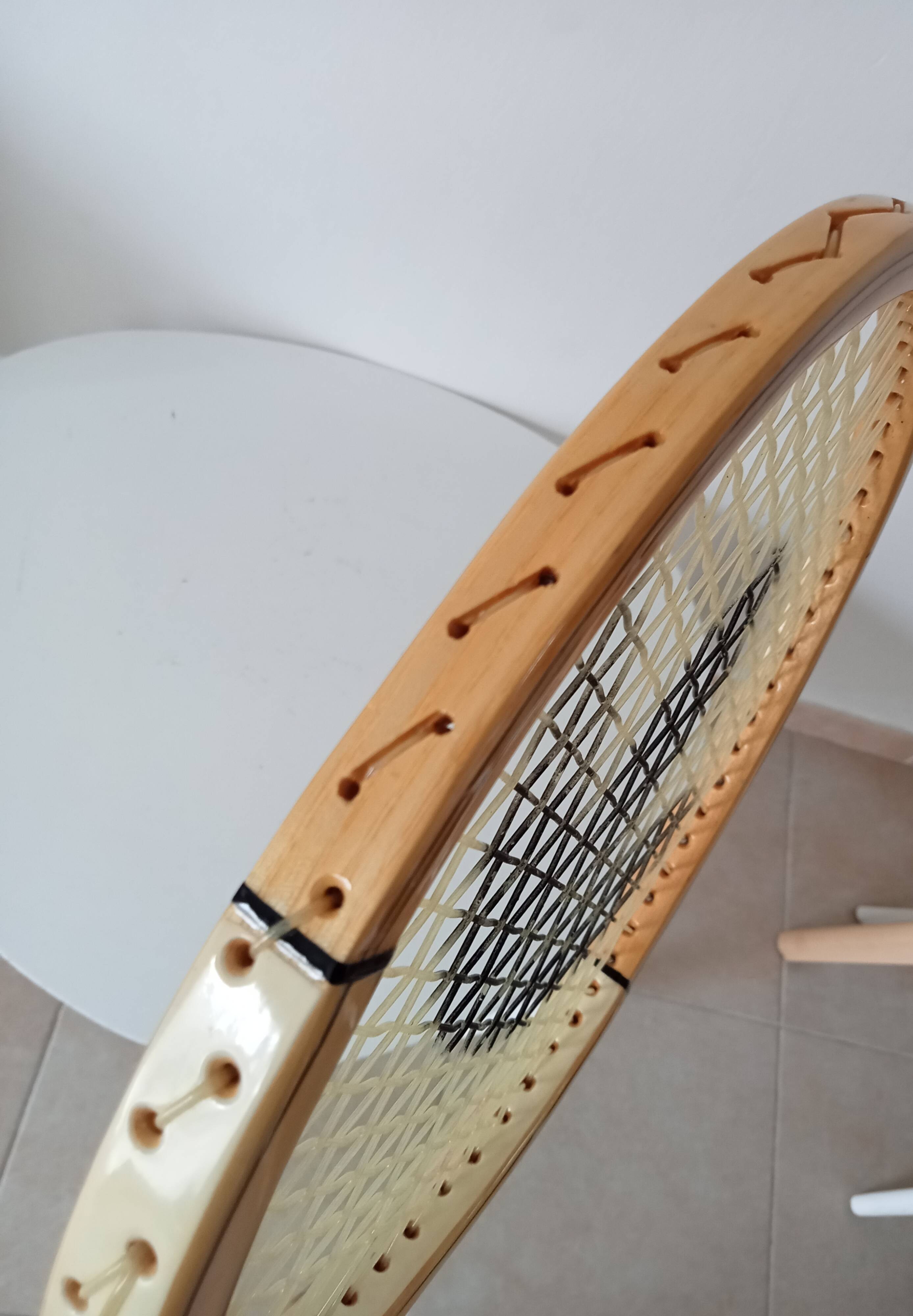 Vintage wooden tennis racket Ilie Nastase Adidas