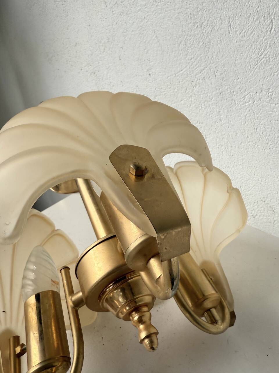 Shell and brass chandelier from the 70s