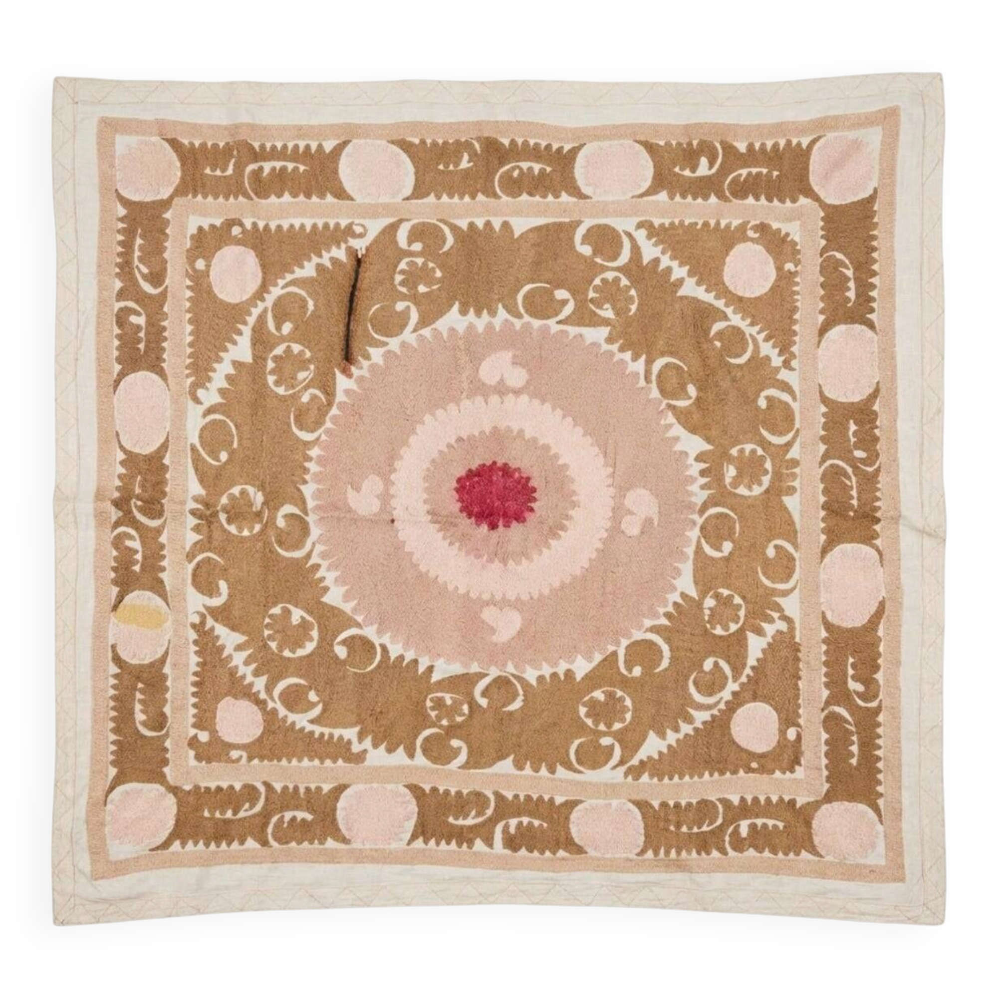Vintage hand-embroidered tablecloth 132x146 cm
