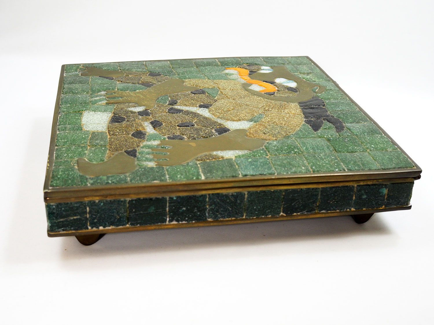 Salvador Teran Mexican Brass & Mosaic Box