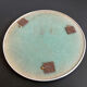 Set of 3 round mirrored trays, metal strapping, 1950/60