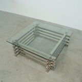 Sculptural French chrome coffee table