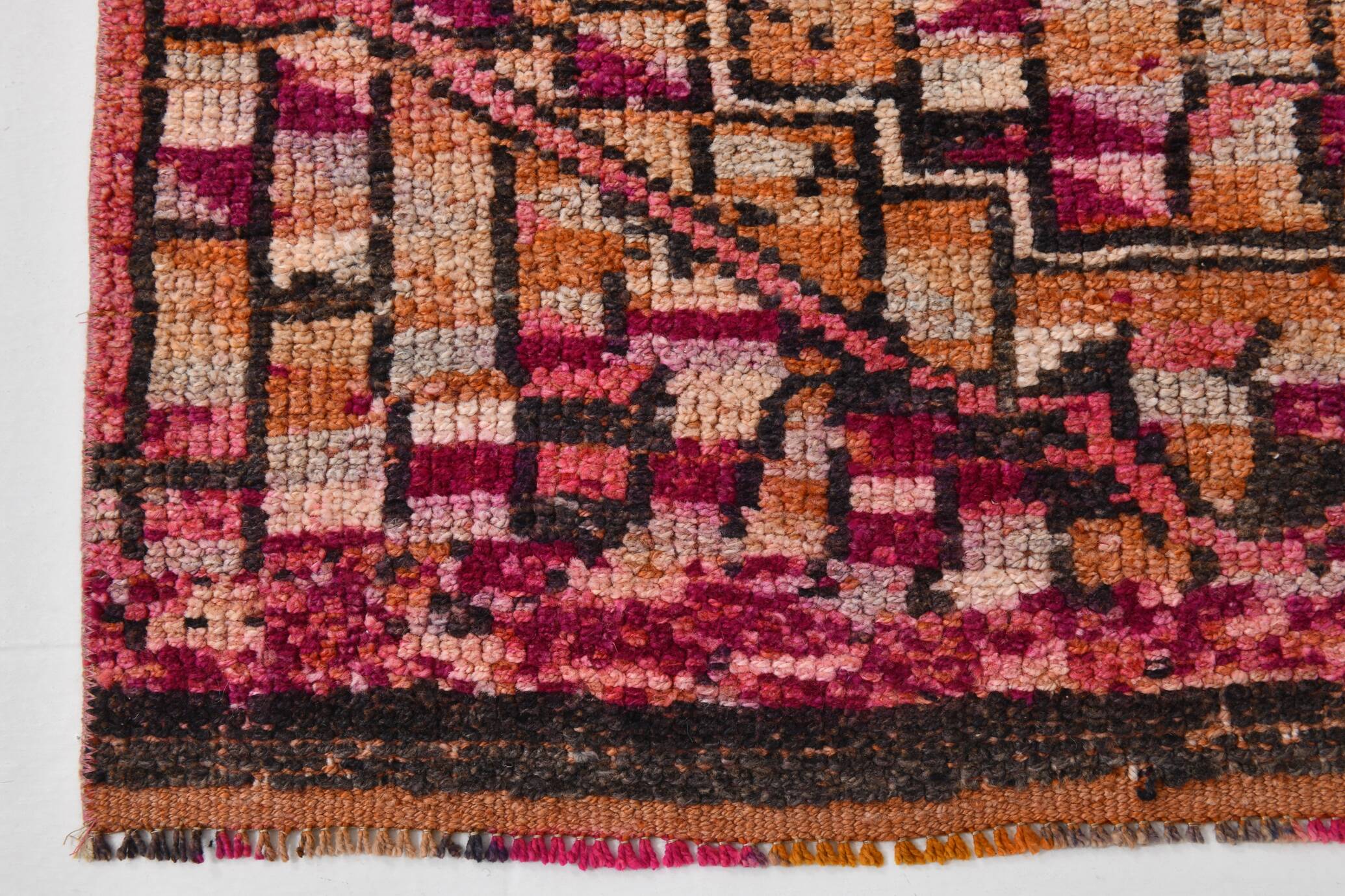 3x12 Red & Orange Classic Vintage Runner Rug, 90x380Cm