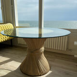 Table bambou et verre