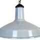Lampe à suspension industrielle en émail bleu clair, années 1960