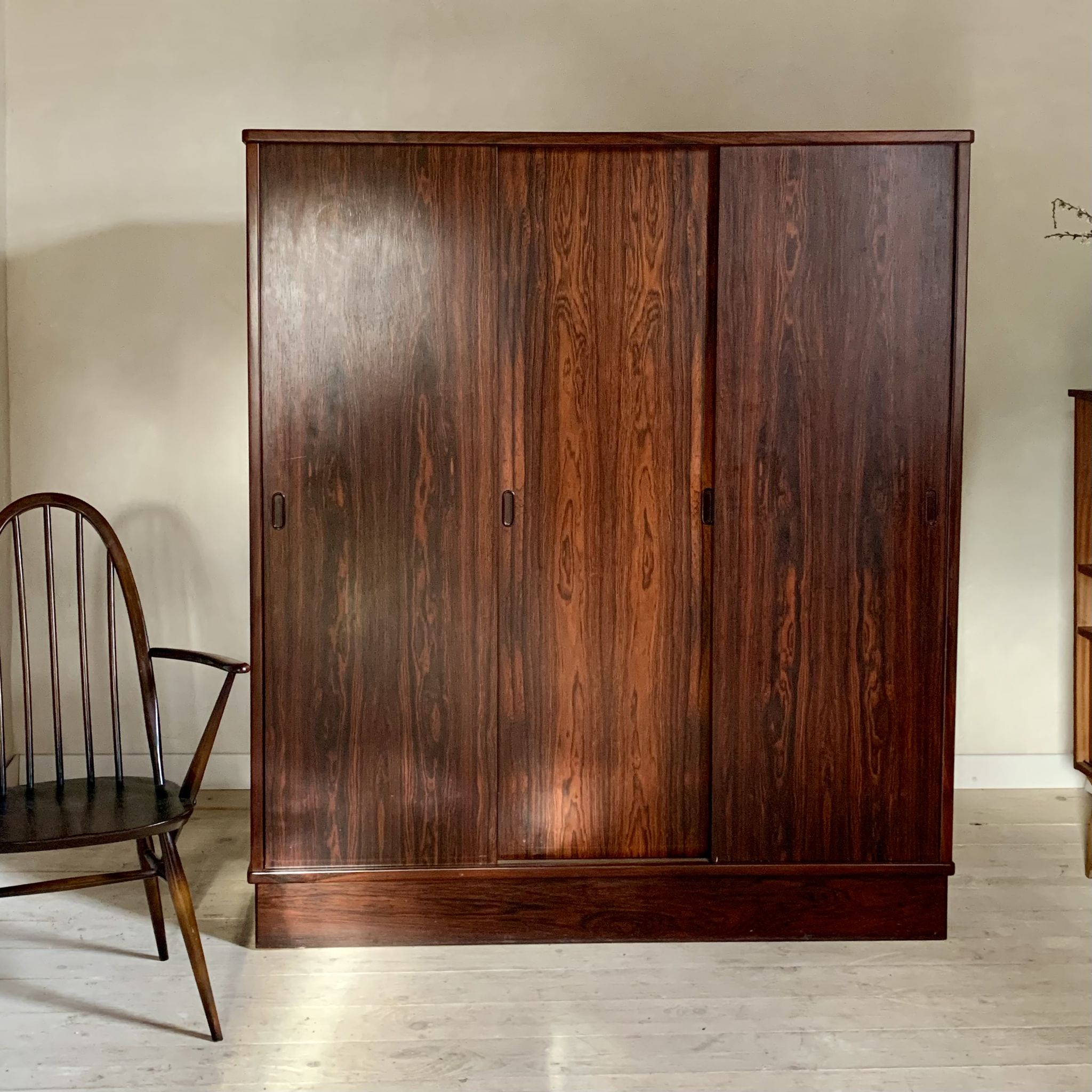 Vintage scandinavian wardrobe wardrobe rosewood sliding doors from tagus falsig