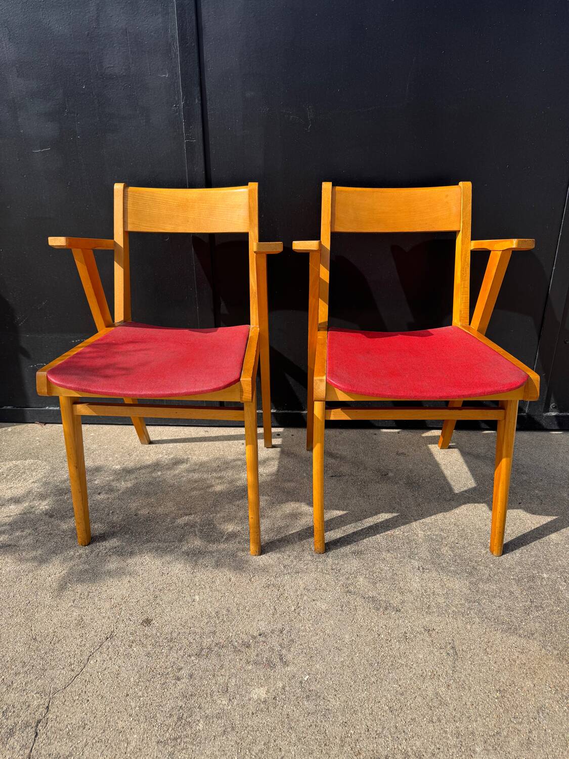 Bridge chairs with compass legs from the 1960s.