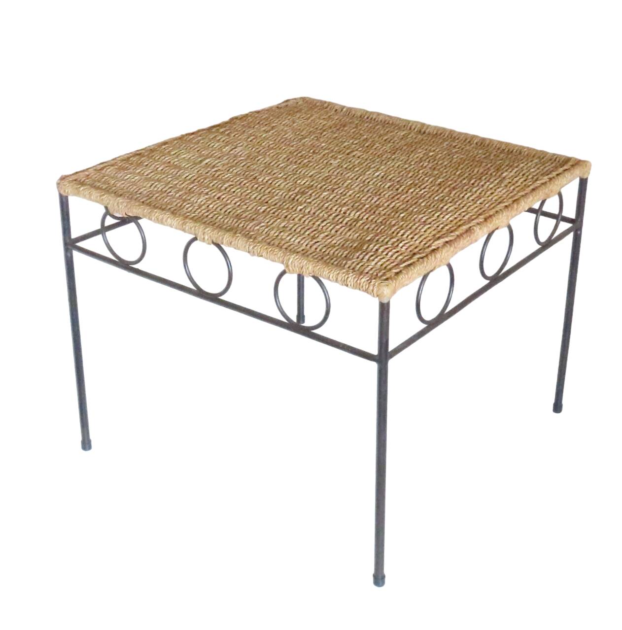 Metal coffee table and rope end table