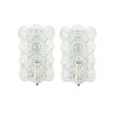 Pair of Mid-Century Bubble Glass Wall Lamps by H. Tynell for Limburg, 1960s
