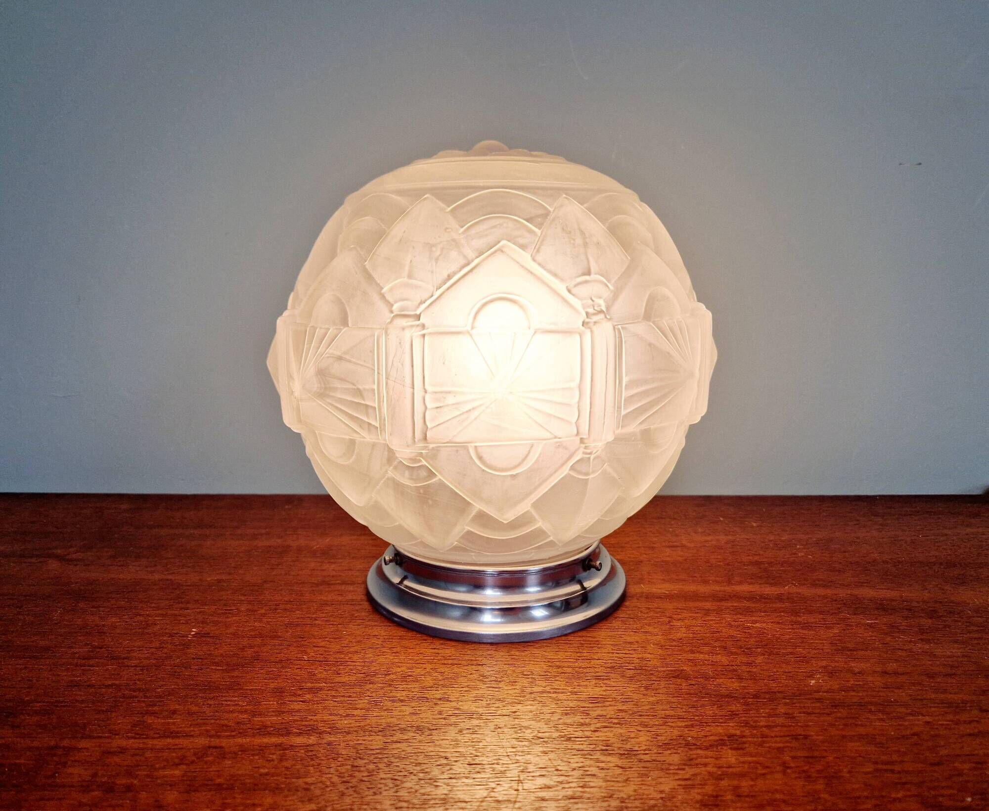Art Deco satin glass ceiling light, 1920s-30s