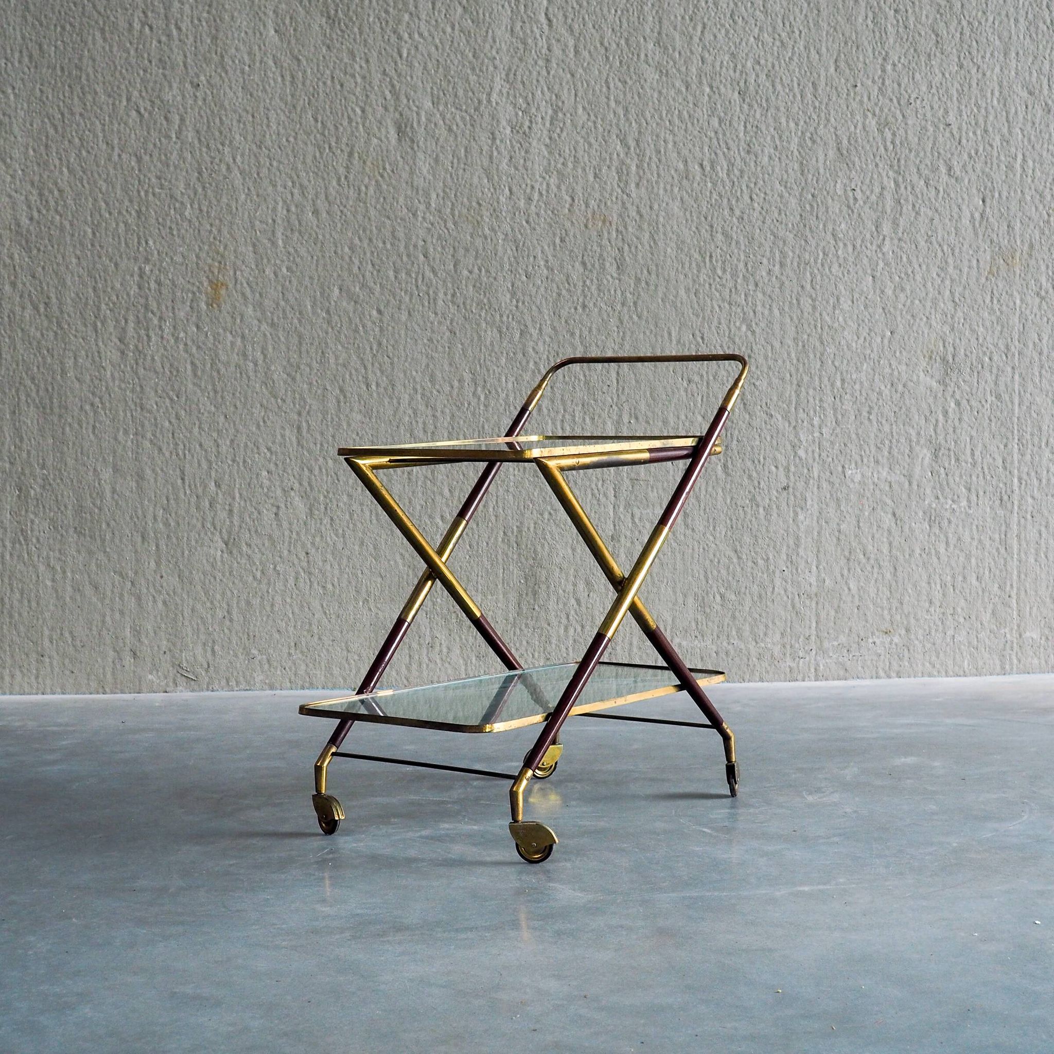 1950s Italian Bar Trolley, Attributed to Cesare Lacca