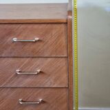 Vintage chest of drawers in modernist veneered wood from the 50s