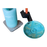 Empty pocket in blue enamelled stoneware