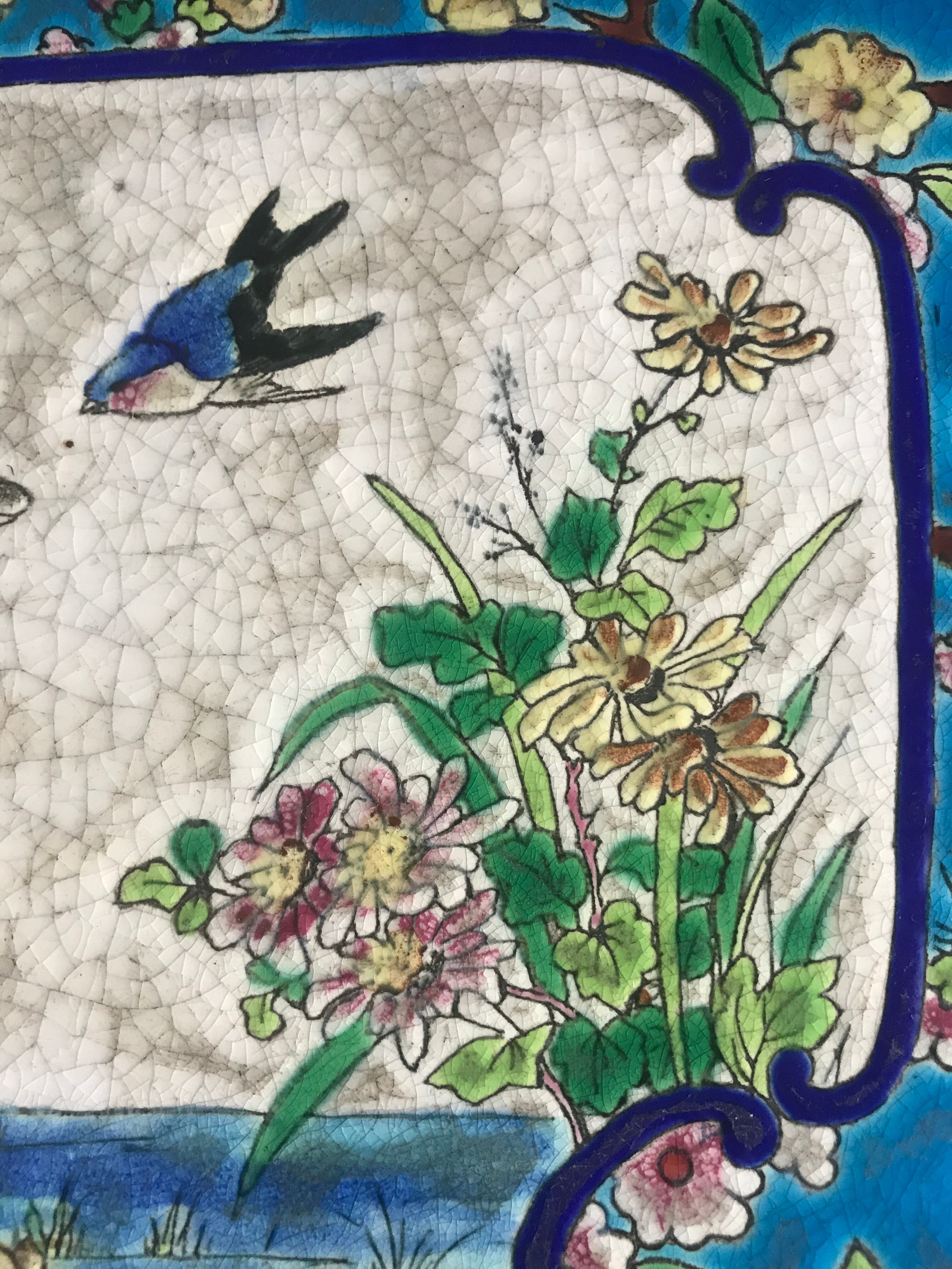 Longwy 19th-century enamels sellette