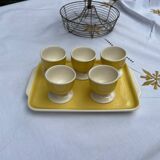 5 egg cups and their serving tray Villeroy and Boch