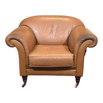 English club armchair in leather, modern production from the 1990s.