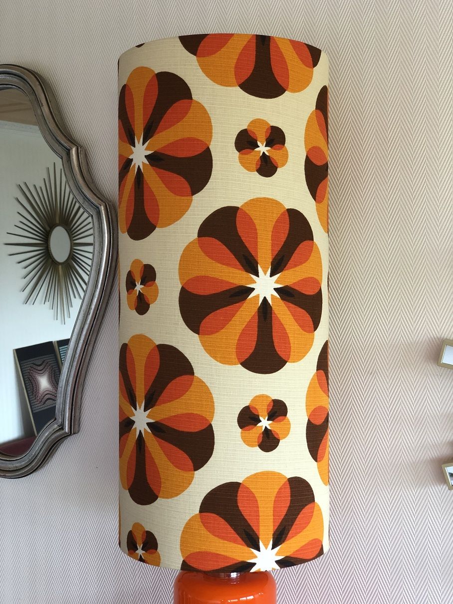 Lampshade Carrousel H60 D26 - vintage fabric 70's