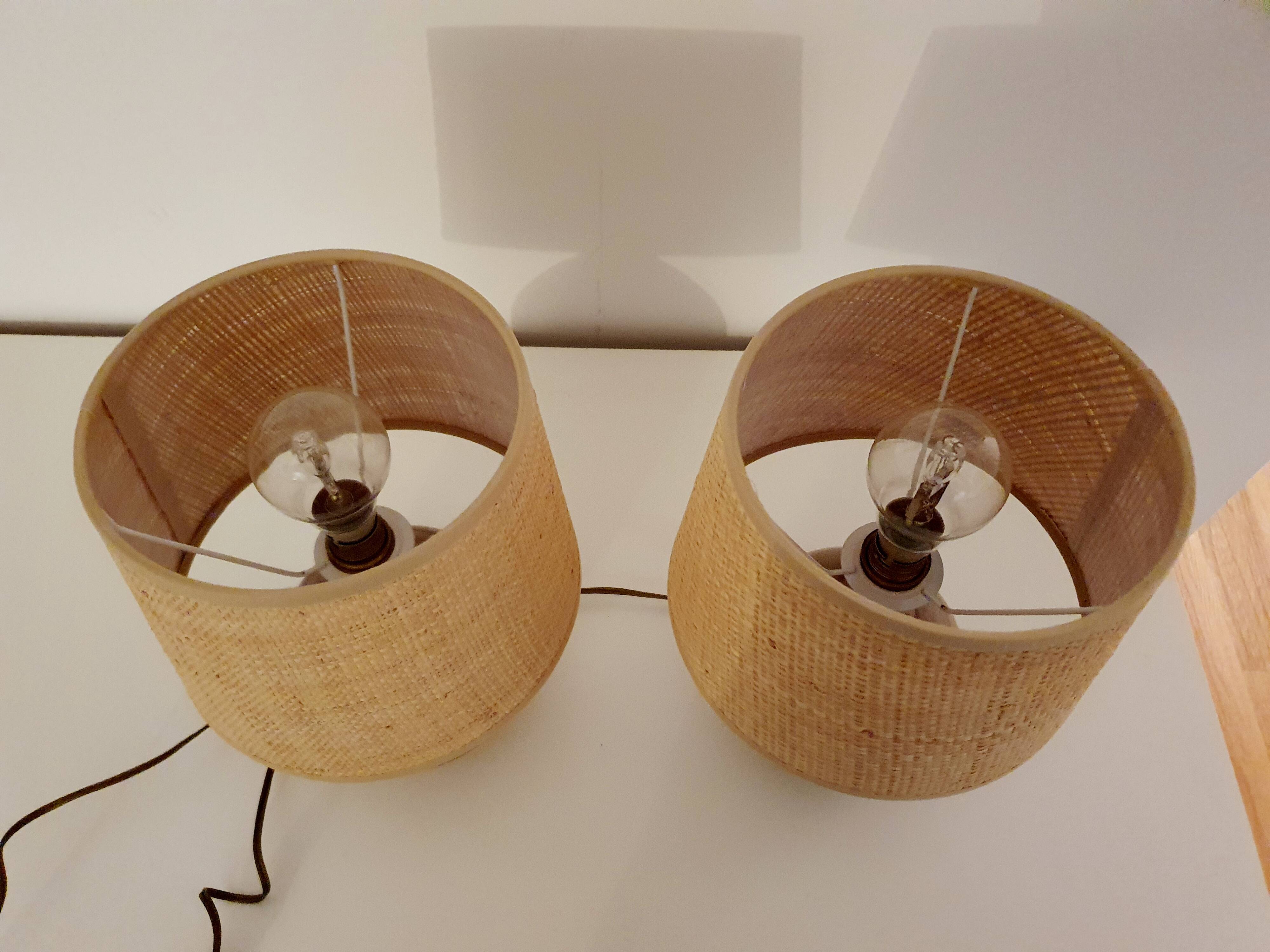 Pair of ceramic bedside lamps