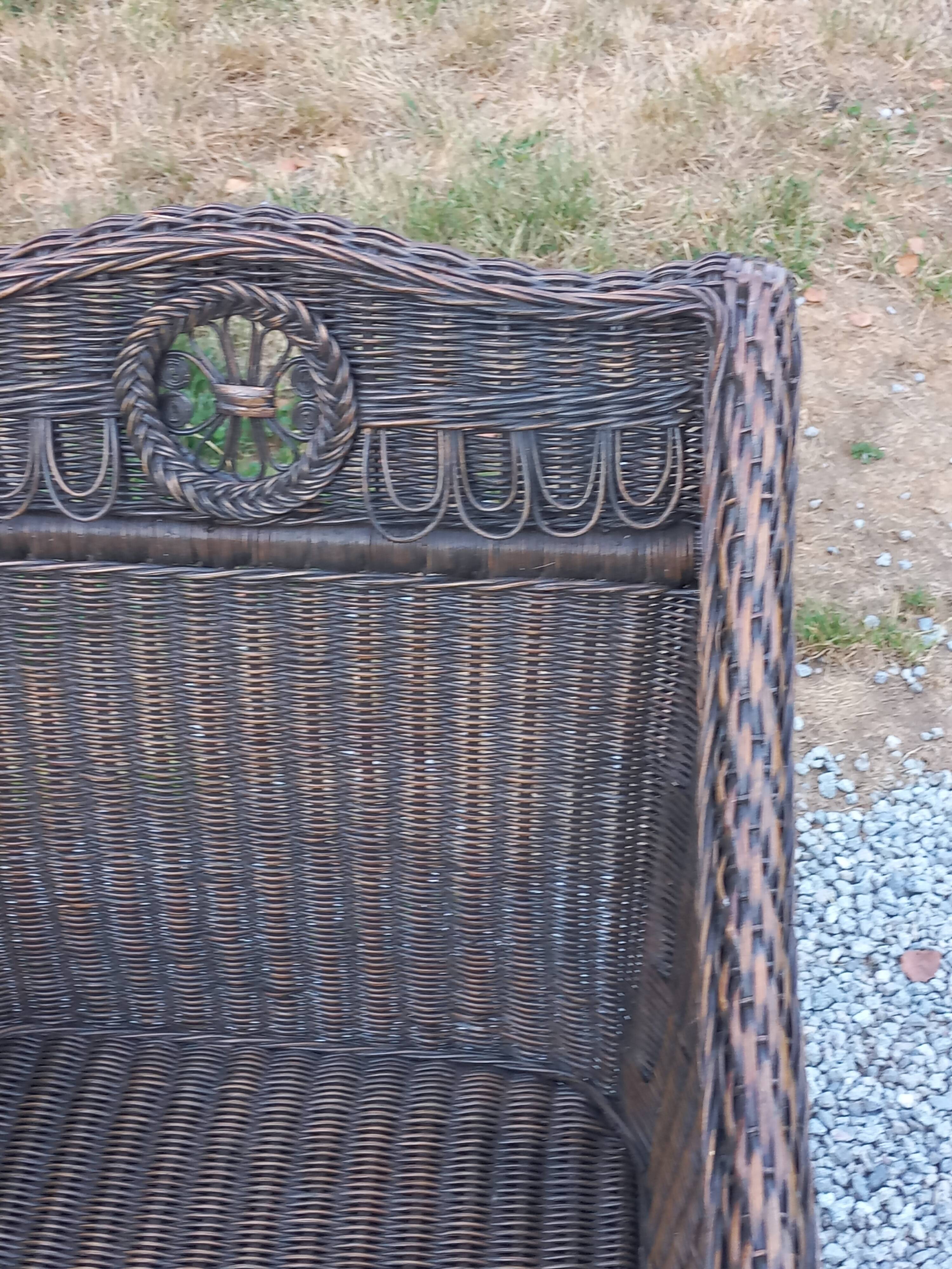 Set de 3 fauteuils en rotin des années 70