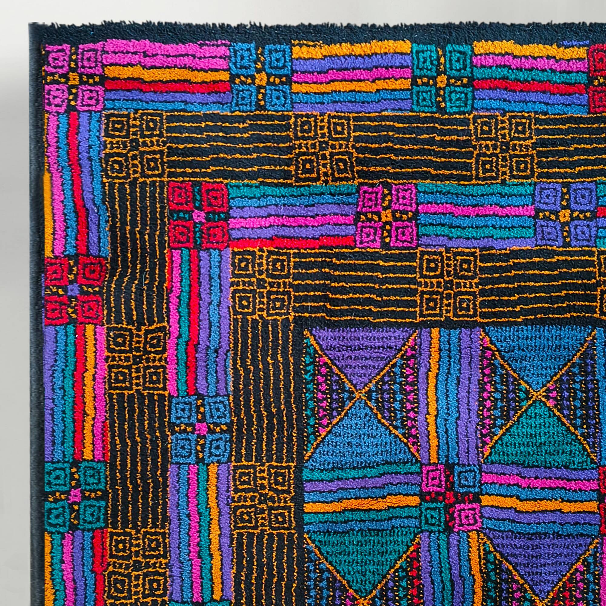 1980s Gorgeous Missoni Geometric Wool Rug for T&J Vestor