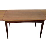 Mid century teak extendable dining table with curved top, Denmark 1960s