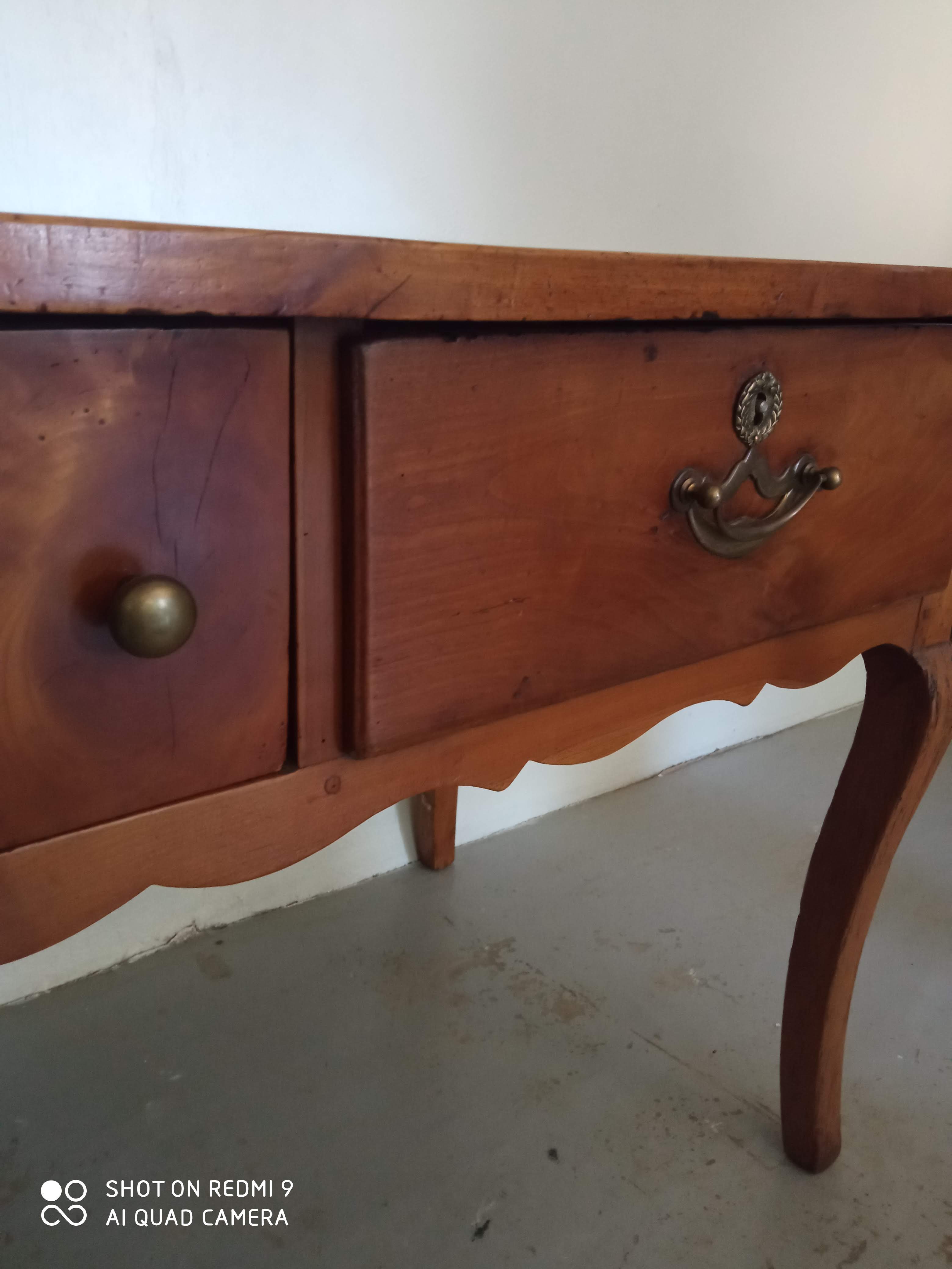 Louis XV desk in cherry brass fittings