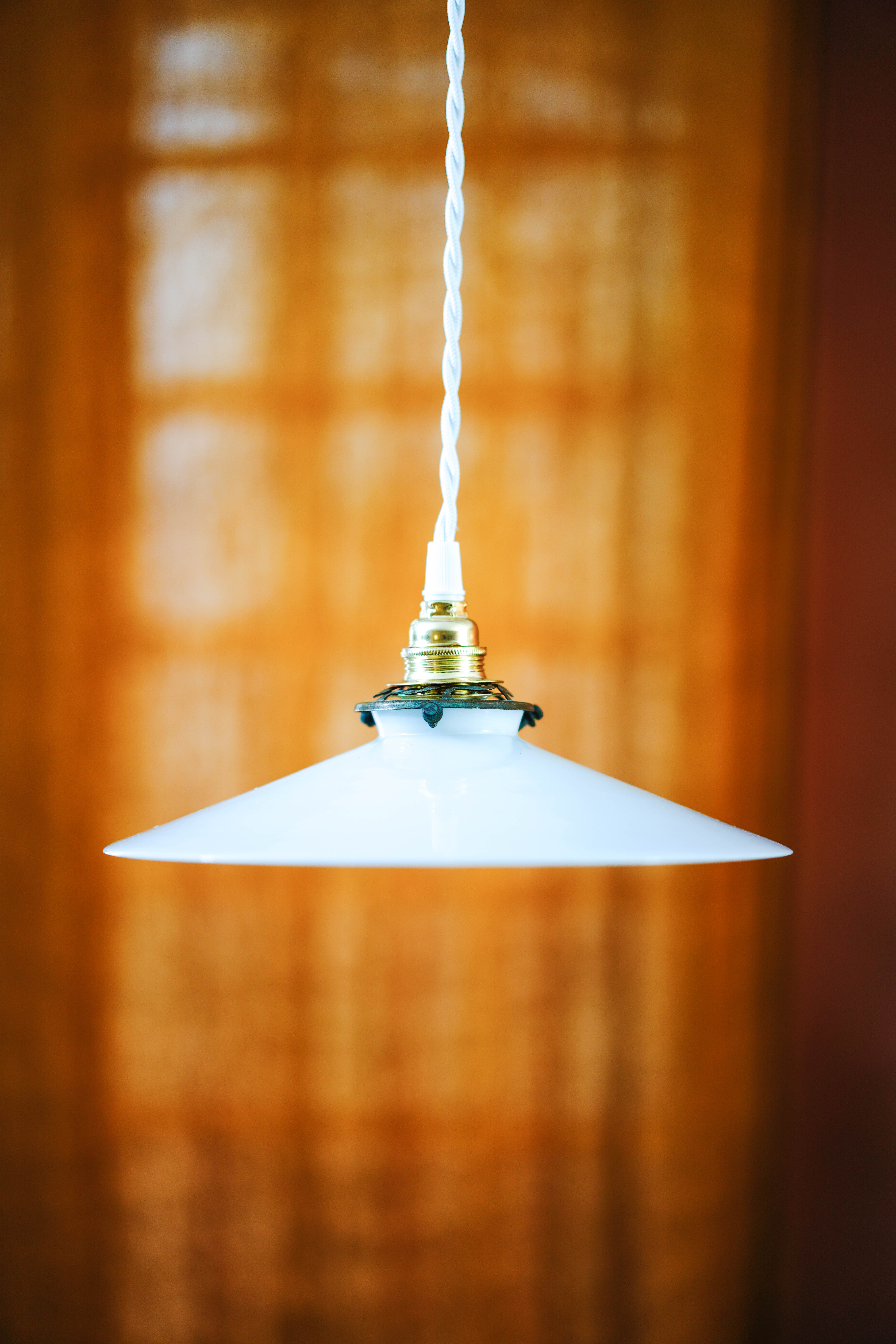 Fine opaline white art deco pendant lamp