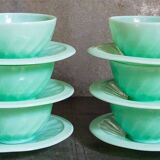 Six opaline cups