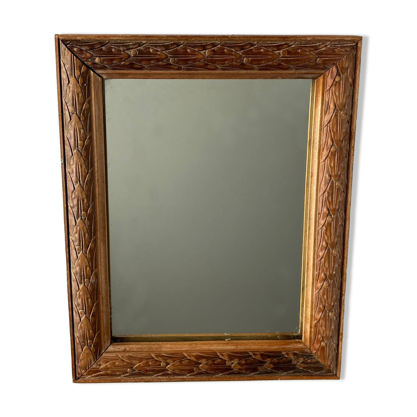 Antique carved wooden mirror