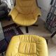 leather armchair + footrest