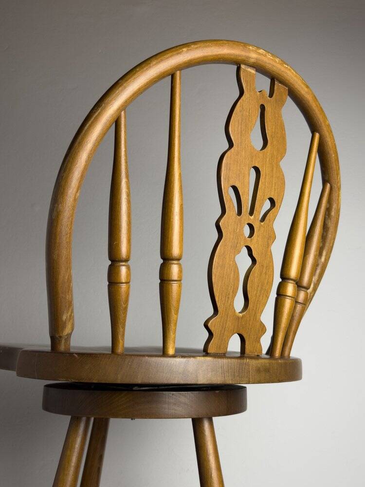 Vintage wooden bar chair, 1992