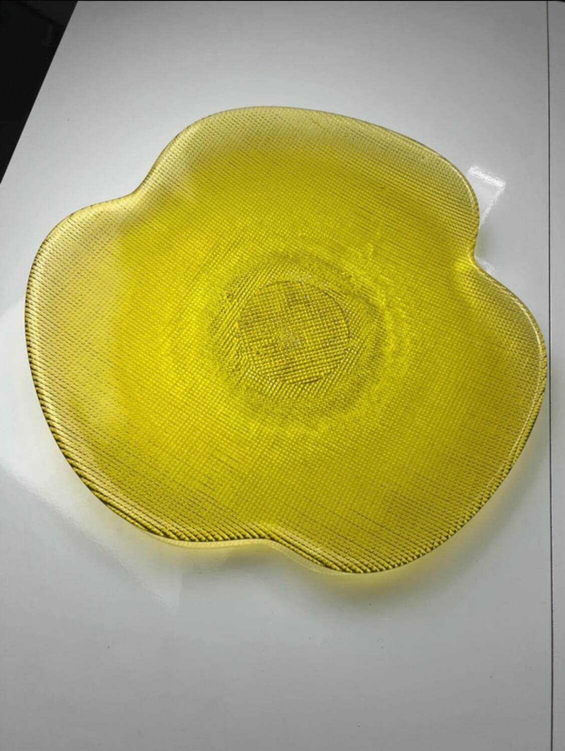 Grand plat jaune transparent Vintage