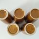 5 vintage caramel glazed stoneware cups, 70s crafts
