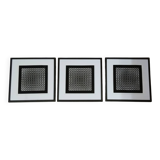 Vintage Optical Art Triptych - Vasarely Style - Frames 40x40cm