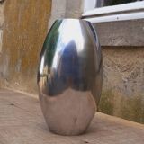 Polished cast aluminum vase, 1960s