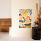 Monoprint landscape in bloom
